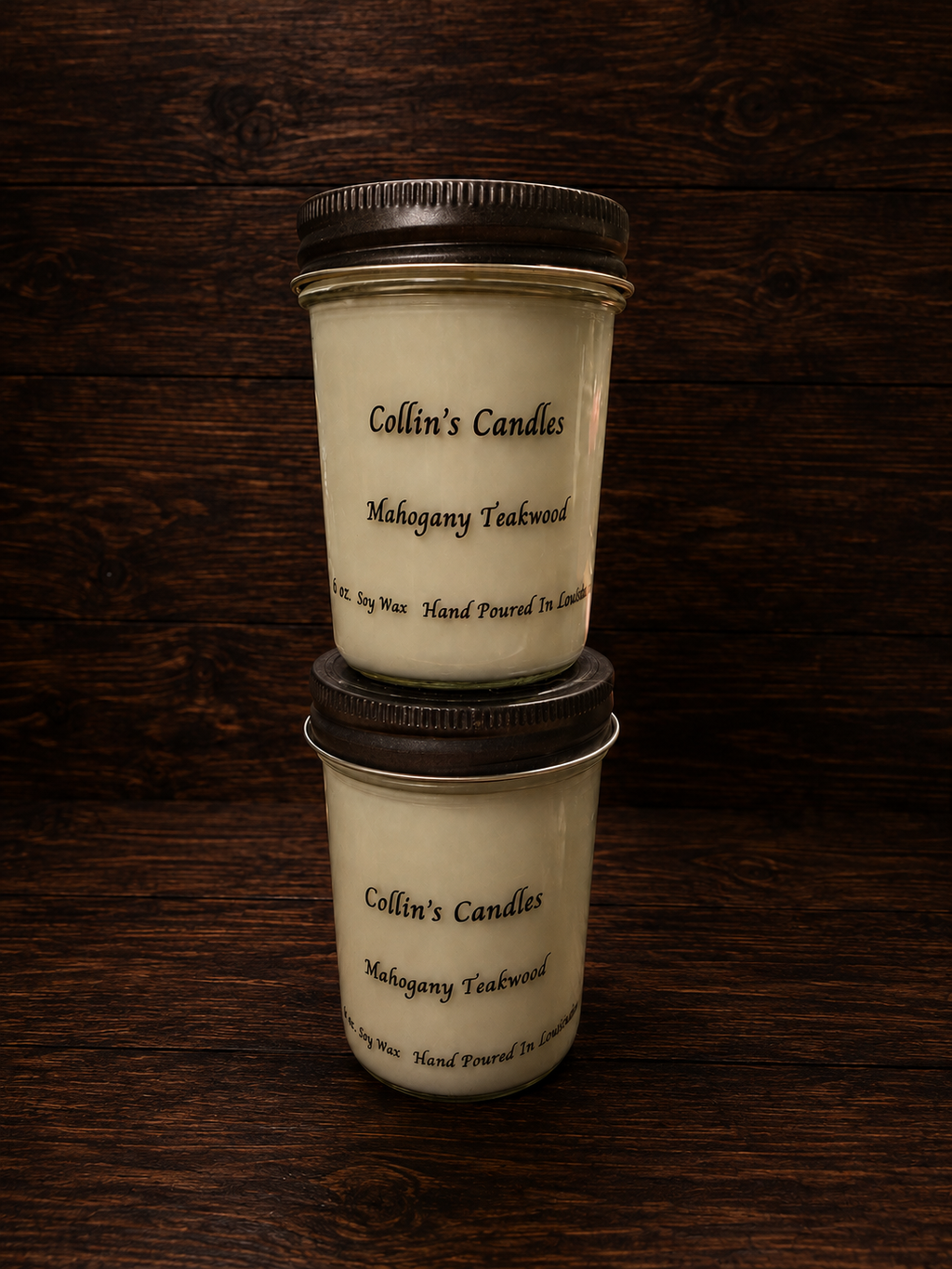 6 oz. Mason jar soy wax candles. Multiple scents available.