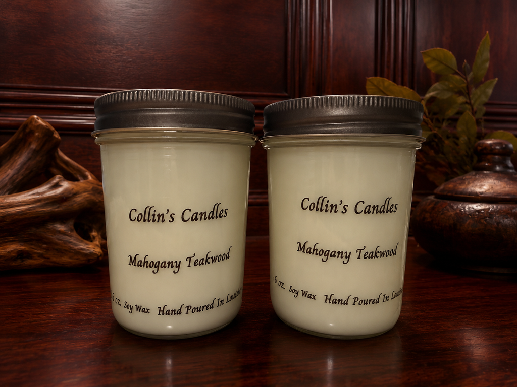6 oz. Mason jar soy wax candles. Multiple scents available.