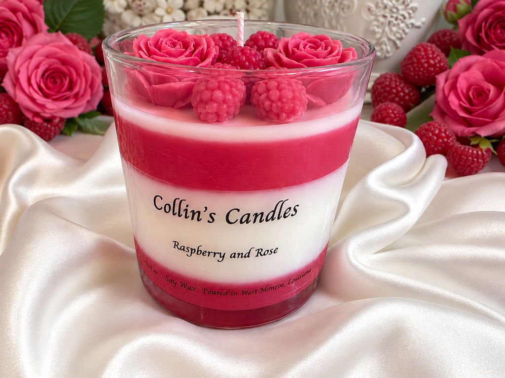 Raspberry and Rose Soy wax candle