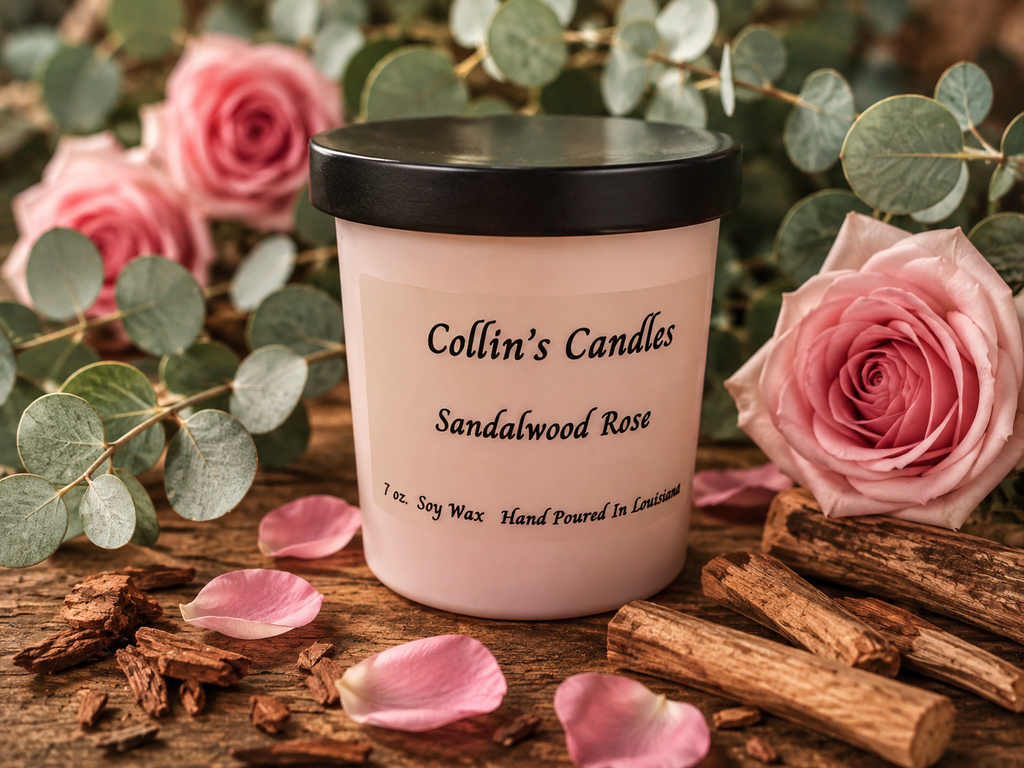 7 oz. Sandalwood Rose Soy Wax Candle