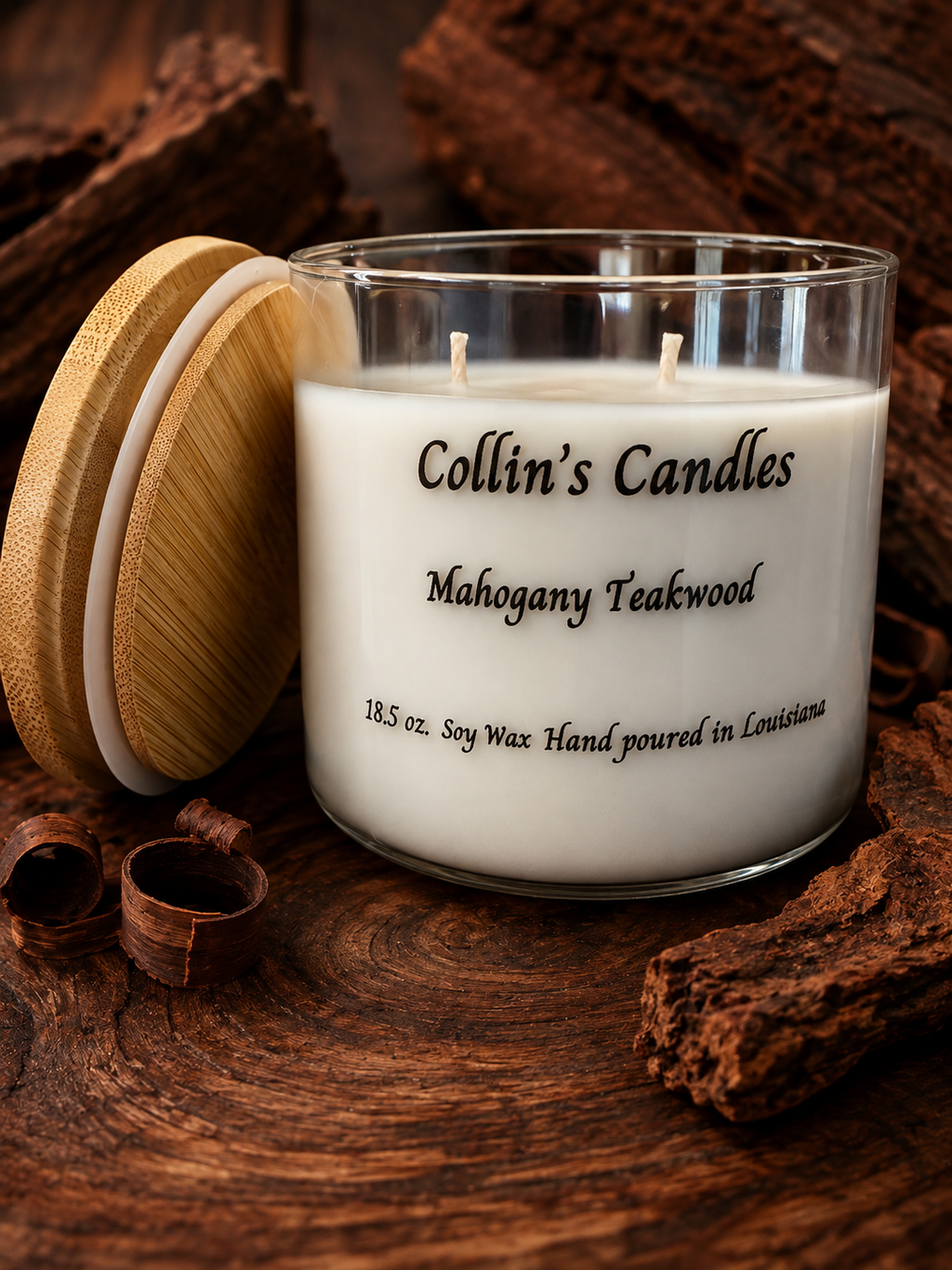 Mahogany Teakwood – 18 oz. Hand-Poured Soy Wax Candle
