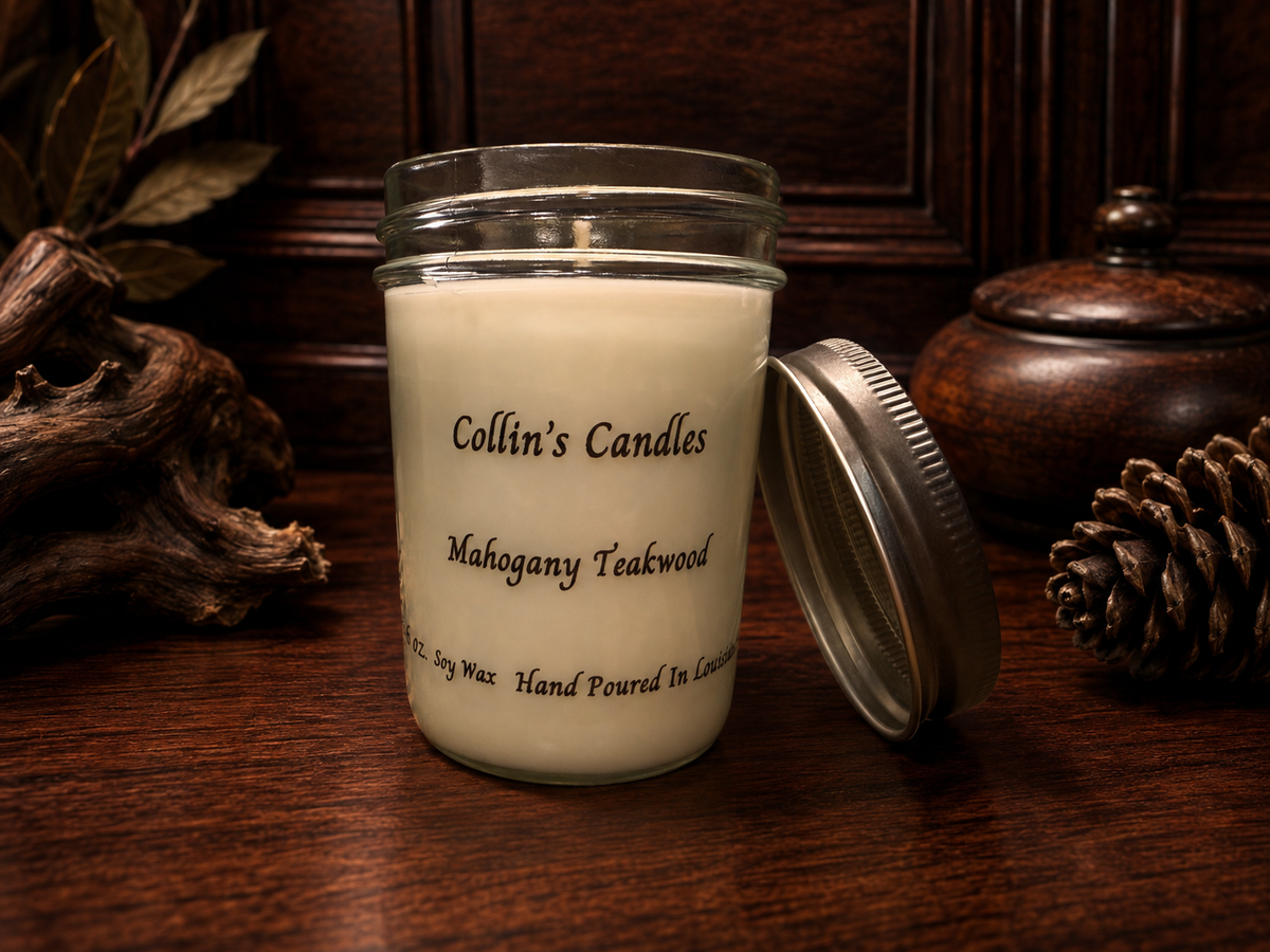 6 oz. Mason jar soy wax candles. Multiple scents available.