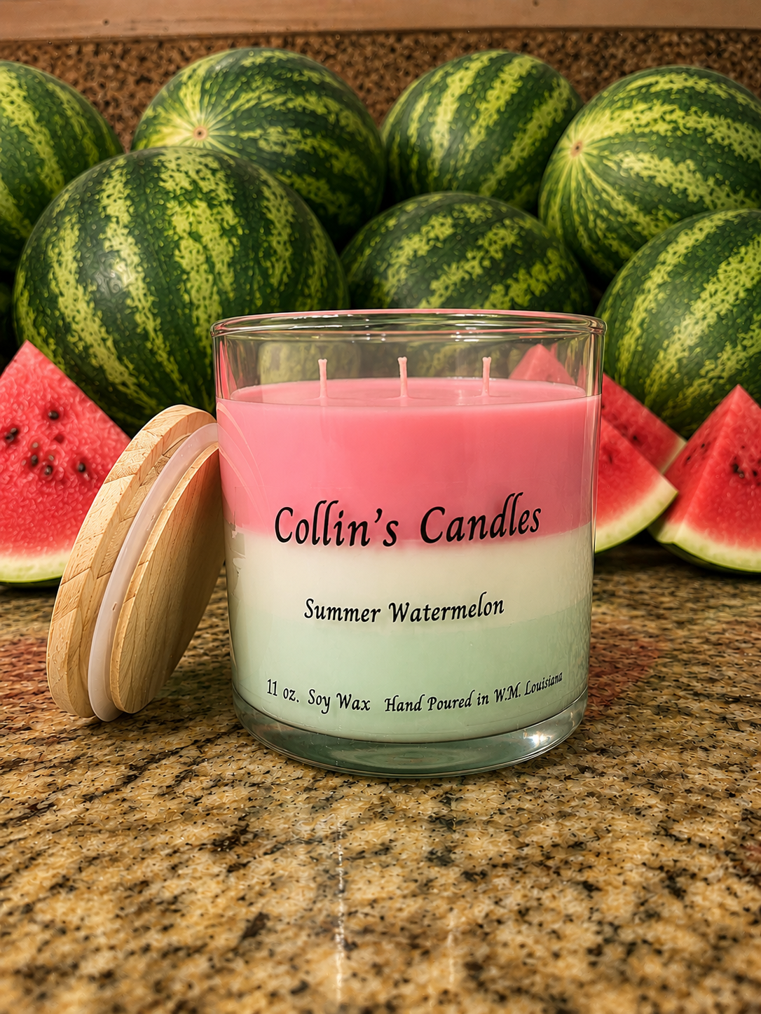 Watermelon soy wax candle