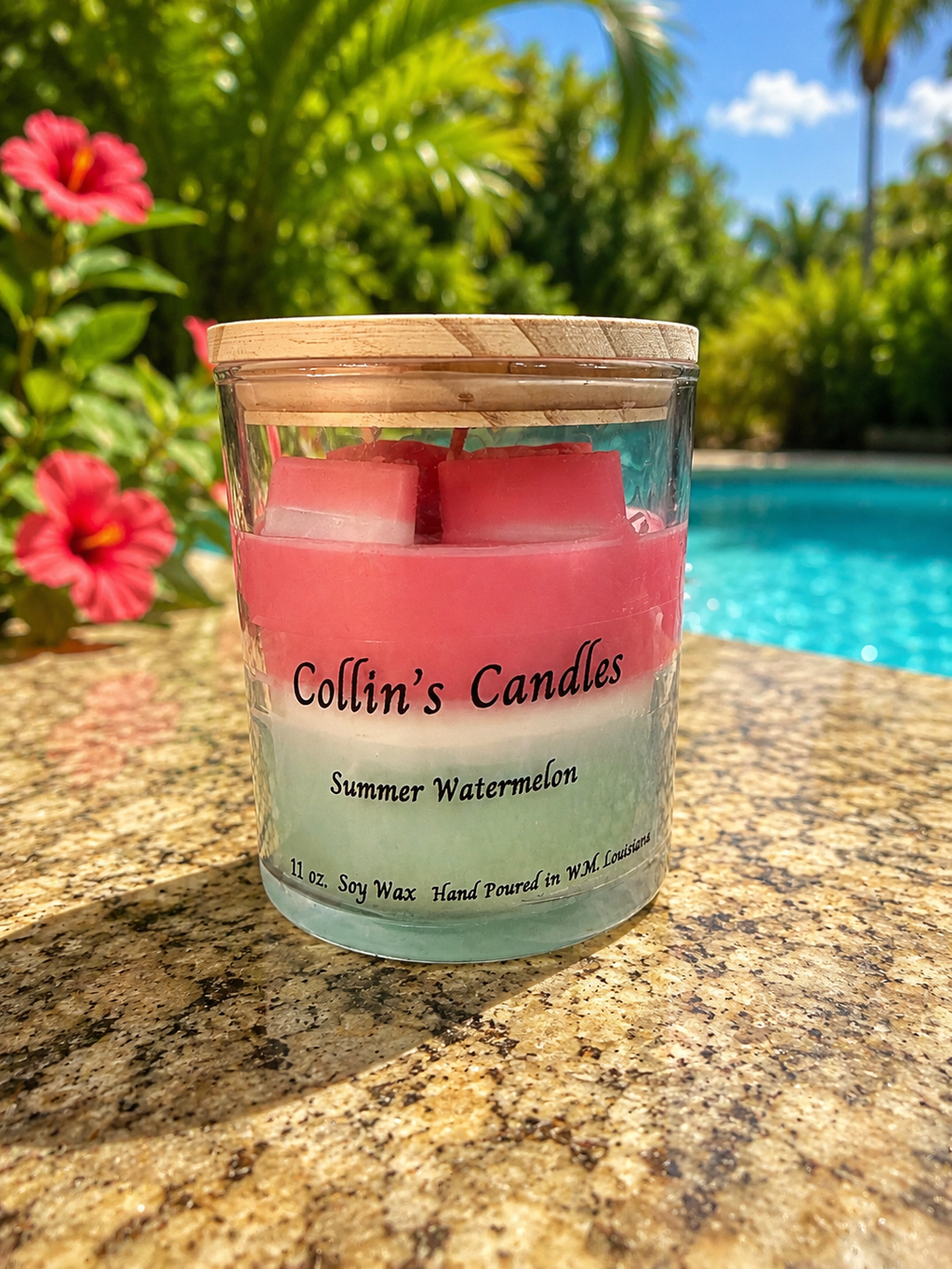 Watermelon soy wax candle
