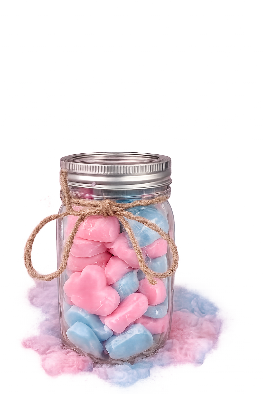 Heart shaped cotton candy wax melts